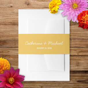 Papel Picado Yellow   Invitation Belly Band Uitnodigingen Wikkel