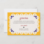 Papel Picado Yellow Nuestra Boda Spanish Wedding Bedankkaart (Voorkant)