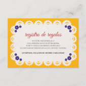 Papel Picado Yellow Nuestra Boda Spanish Wedding Informatiekaartje (Voorkant)
