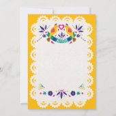 Papel Picado Yellow Nuestra Boda Spanish Wedding Kaart (Achterkant)