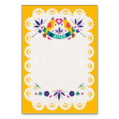 Papel Picado Yellow Nuestra Boda Spanish Wedding Kaart (Achterkant)