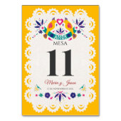 Papel Picado Yellow Nuestra Boda Spanish Wedding Kaart (Voorkant)
