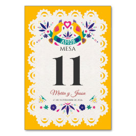 Papel Picado Yellow Nuestra Boda Spanish Wedding Kaart