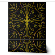 Papel Pintado Metallic flower tile abstract GOLD