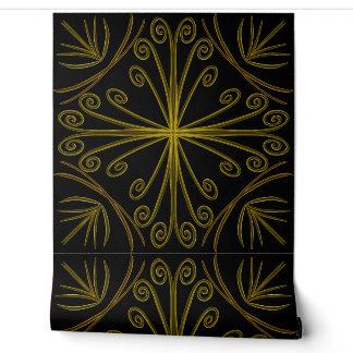 Papel Pintado Metallic flower tile abstract GOLD Behang