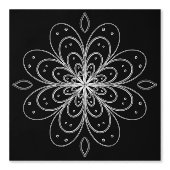 Papel Pintado Metallic flower tile abstract silver Behang (Voorkant)