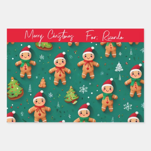 Papel regalo personalizado navideño inpakpapier vel (Voorkant)