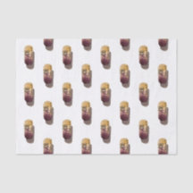 Papel seda con acuarela de corcho de vino