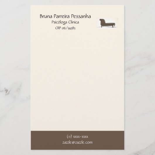 Papel timbrado Divã Psicanalista Briefpapier (Voorkant)