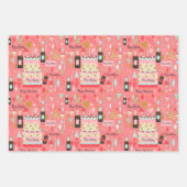 Papeles de regalo patrón cumpleaños vintage inpakpapier vel (Voorkant 2)