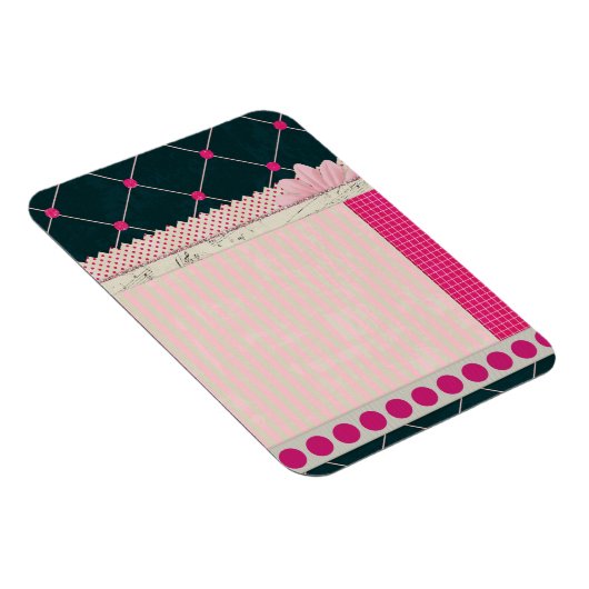 PAPER10 GIRLY SCRAPBOOKING ZWART ROZE WIT PATTE MAGNEET (Rechterzijde)
