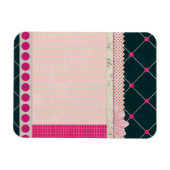 PAPER10 GIRLY SCRAPBOOKING ZWART ROZE WIT PATTE MAGNEET (Horizontaal)