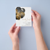 PAPER 21e partijuitnodiging voor Gold Black Balloo Flyer (Hand)