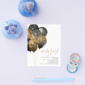 PAPER 21e partijuitnodiging voor Gold Black Balloo Flyer (Enkel)