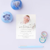 PAPER 2 Foto's Overlay Zwart Script Welkom Geboort Flyer (Enkel)