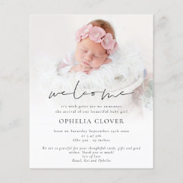 PAPER 2 Foto's Overlay Zwart Script Welkom Geboort Flyer