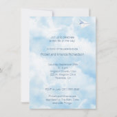 Paper Airplane Baby shower Invitation Kaart (Achterkant)