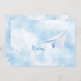 Paper Airplane Baby shower Invitation Kaart