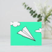 Paper Airplane in the Sky Briefkaart (Staand voorkant)
