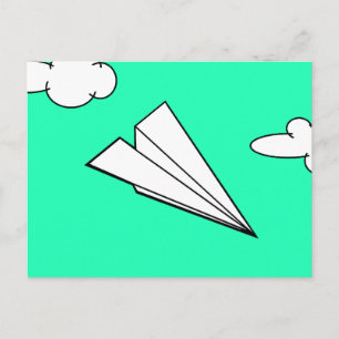 Paper Airplane in the Sky Briefkaart