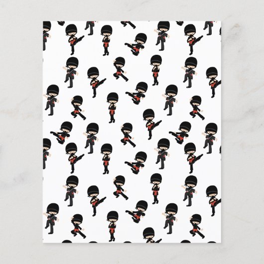 PAPER Alle Ninja's opgeroepen! Uitnodiging verjaar Flyer (Achterkant)