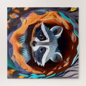 Paper Art Baby wasbeer in 3D Legpuzzel (Horizontaal)