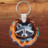 Paper Art Baby wasbeer in 3D Sleutelhanger (Voorkant)