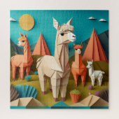 Paper Art Origami Alpacas Scene 3D Legpuzzel (Verticaal)