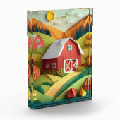 Paper Art Origami Style Boerderij Scene Fotoblokken (Links)