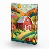 Paper Art Origami Style Boerderij Scene Fotoblokken (Rechts)