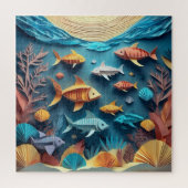 Paper Art Origami Zee Life Scene 3D Legpuzzel (Verticaal)