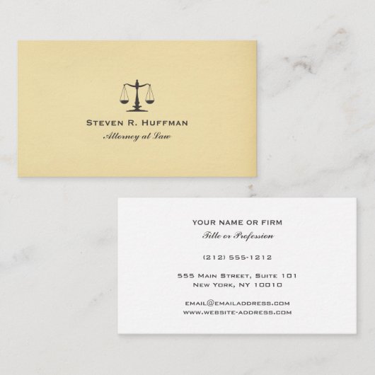  paper Attorney at law Justice Scale Visitekaartje (Voorkant / Achterkant)