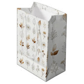 Paper Bag with Gold Botanical Sketches Medium Cadeauzakje (Voorkant Gekanteld)