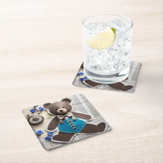 Paper Bear Coaster Kartonnen Onderzetters (Insitu)