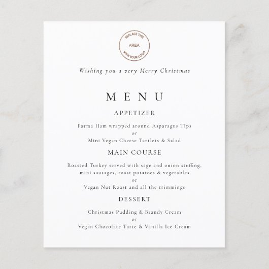 PAPER | Bedrijfslogo Kerstfeest Menu (Voorkant)
