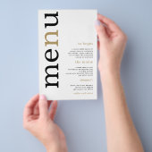 PAPER Black Gold Typografie White WeduwMenu Flyer (Hand)