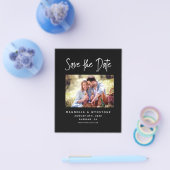 PAPER Black Photo Weddenschap Save the Date Flyer (Enkel)