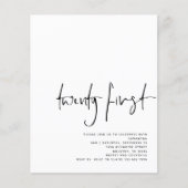 PAPER Black Script White 21st Birthday Flyer (Voorkant)