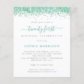 PAPER Blauwgroen Glitter 21e partij nodigt uit Flyer (Voorkant)