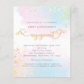 PAPER Blue Pink Waterverf Heart Script Verloving Flyer (Voorkant)