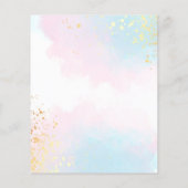 PAPER Blue Pink Waterverf Script Verloving Flyer (Achterkant)