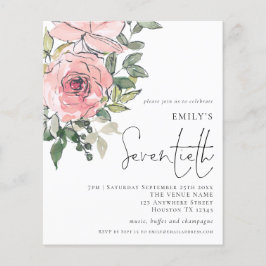 PAPER Blush Pink Florals 7eth Party Invite Flyer