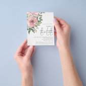 PAPER Blush Pink Florals Dertigste verjaardag Uitn Flyer (Hand)