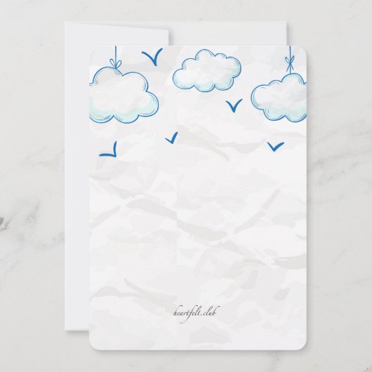 Paper Boat Invitation Kaart (Achterkant)