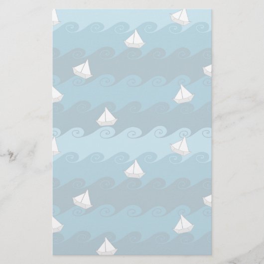 Paper Boats Pattern Briefpapier (Voorkant)