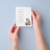 PAPER Boho Cake Florals Bohemian Wedding Invite Flyer (Hand)