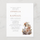PAPER Boho Cake Florals Bohemian Wedding Invite Flyer (Voorkant)