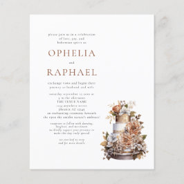 PAPER Boho Cake Florals Bohemian Wedding Invite Flyer