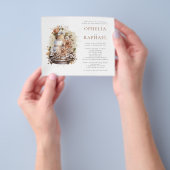 PAPER Boho Cake Florals Bohemian Wedding Invite Flyer (Hand)