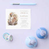 PAPER Boho Cake Florals Bohemian Wedding Invite Flyer (Enkel)